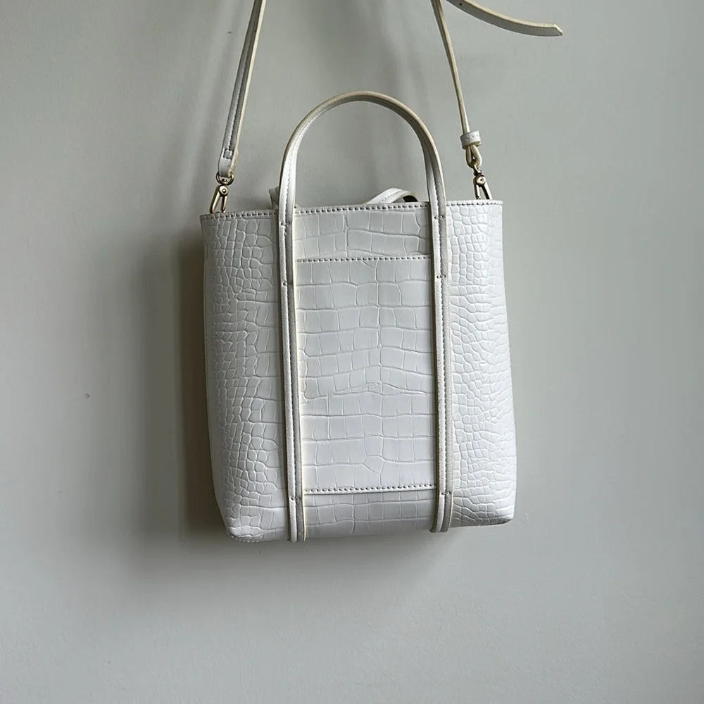 Elizabeth and James White Croc Print Purse - Picture 3 of 5